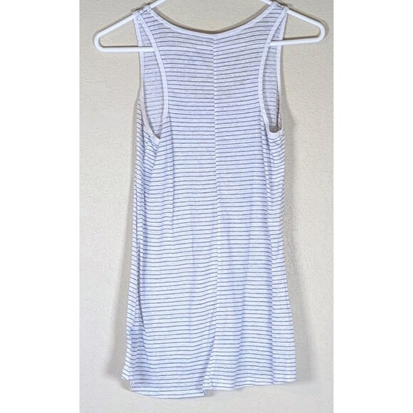 Mossimo Women's Linen Blend White Tank Top with black Stripes Size Small - Picture 2 of 5